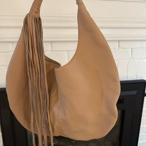 Beige B-low the Belt leather tote bag
